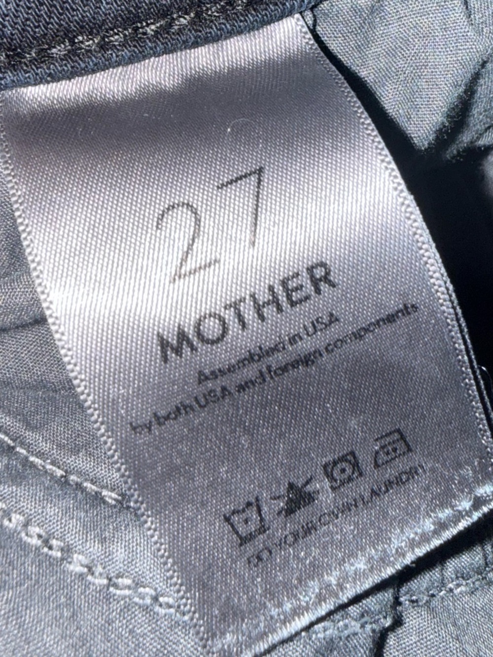 Mother The Hustler Ankle Fray Denim Raw Hem Cropped Sz 27 Straight Leg Dark Wash - Picture 6 of 6